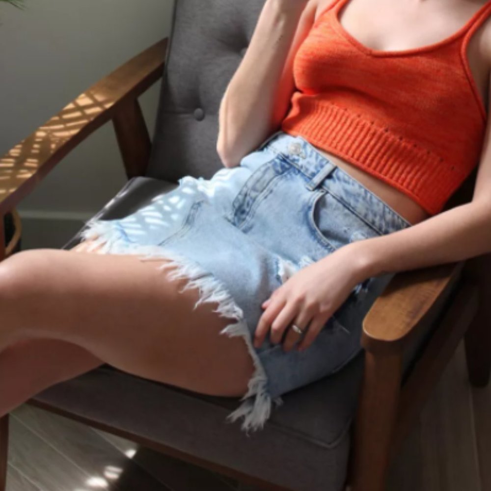 BDG Destructed Denim Mini Skirt